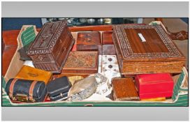 Box Containing A Mixed Lot Of Jewellery/Wooden Trinket Boxes