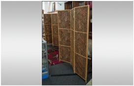 Pair of Bamboo Screens. Each screen measuring 72 inches high by 56 inches wide.