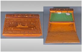 A 19th Century Irish Killarney Inlaid Writing Box, fully Inlaid to the top with flowers and a