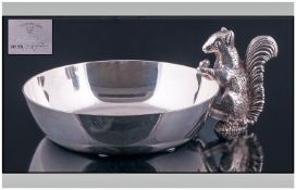 Viners & Sheffield Silver Plated Squirrel Handled Small Dish. 5" in width.