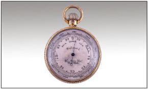 Chadderton Brothers Sheffield Compensated Pocket Brass Compass And Combined Barometer. Height 2.5