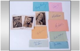 Comedy Autographs (10) To include Peter Sellers, Harry H Gorbett, Sid James, Phil Silver, etc.