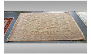 Persian Carpet, Predominantly Beige/Brown, tassel fringing, 80x55"