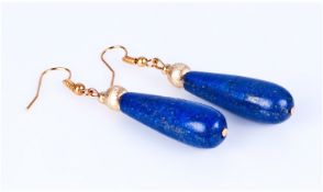 Pair Of Lapis Lazuli Style Earrings. Gilt metal mounts.
