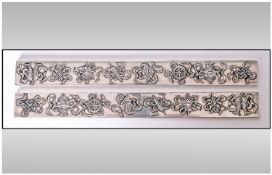 Two Oriental Style Silver White Metal Trade Tokens/ Ingot