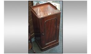 Victorian Mahogany Bedside Cabinet, with panelled draw with single shelves, height 31 inches,