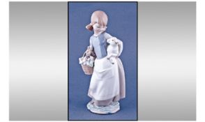 Lladro figure Girl With Lamb. Model number 4835. Issued 1972-1991. Height 9.75 inches. Excellent