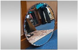 Round 1930's Faceted Edge Mirror, 24" in width.