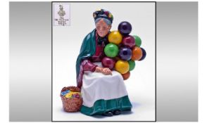 Royal Doulton 'The Old Balloon Seller' Figure, HN1315, Style One, green, purple and white,