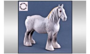 Beswick Horse Figure "Shire Mare" Model number 818. Grey colour way. Height 8.5 inches. Excellent