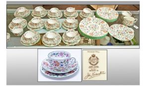 Minton Haddon Hall Dinner Service Comprising 7 dinner plates, sandwich plate, 6 smaller dinner