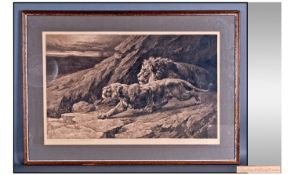 Herbert Dicksee (British, 1862-1942) "Raiders" Original Large Dry Point 1st edition Etching,