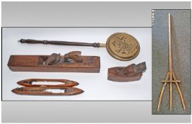 Collection Of 19th/20th Century Hand Tools And And Oddments. Comprising large 22 inch wooden