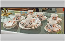 Porcelain Part Teaset In the Imari Palette marked 'Fusan' Waring, & Gillow Ltd, Oxford ST London. Rg