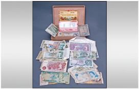 Cigar Box Containing A Collection Of British And Irish Bank Notes. To Include Old Pounds, Shillings,