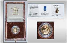 Royal Mint 1990 Britannia 1/10oz Proof £10 Pounds Coin. Complete With Box And Certificate.