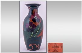 Tuscan Pottery Decoro Vase, floral design. Height 10 inches.