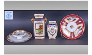 Four Pieces Of Noritake. Comprising a cabinet plate with decorative scenes, L'doenue dish with