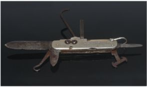 Joseph Rodgers & Sons Military Interest. 19th century combination folding knife; two blades,