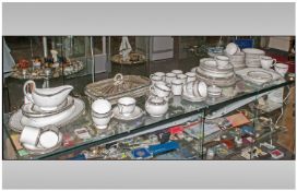 Wedgwood Amherst Design Part Dinner Service. Approximately 85 pieces. Comprising large serving