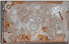 Box Of Assorted Glass Ware. Comprising champagne flutes, sherry glasses, ashtrays, champagne