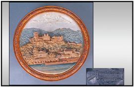 Wilhelm Schiller & Son "Heidelberg Hirschgasse" Castle Wall Plaque, Formed In Relief  Fully Marked