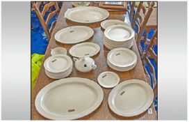Clarice Cliff Part Dinner Service with an undecorated, oatmeal semi-matt finish and, unusually,