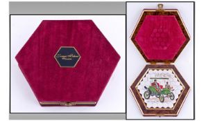 James Peters Worcester Porcelain Car Puzzle, In A Fitted Red Velvet Octagonal Shaped Display Box.