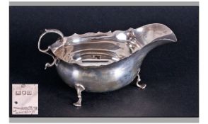 Edwardian Silver Sauce Boat, Hallmark Birmingham 1906, raised on splayed feet. 3ozs, 5 grams.