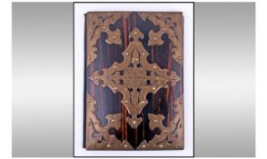 Victorian Rosewood Brass Onlaid Blotter Pad.