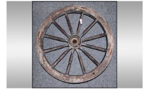 Large Cartwheel With Steel Rim. 29 inch diameter. late 19th/early 20th century.