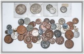 Bag Of Various Coins. Including 1937 crown, 1939 2½ gilders, various silver shillings, and copper