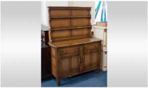 Ercol Welsh Dresser With Plate Rack, Two Drawer Cupboard Base, Height 64 Inches, 46 Inches Wide x 19