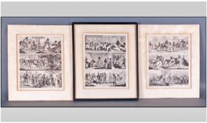 Set Of 3 Antique Black & White Prints Of South American Interest depicting indigenous Indians in