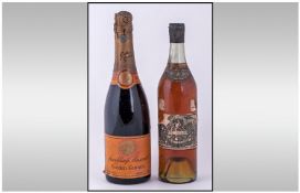 1930's Bottle Of Golden Guinea Sparkling Wine. Together with a bottle of 1930's Martell Brandy.