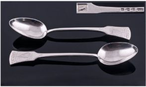 Henry George Murphy (1884-1939). A pair of silver spoons. The handles with a depiction of a