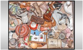 Collection Of Assorted Pottery Items. Comprising bird and animal figures, bisque penguins, ducks,