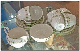 Susie Cooper Part Teaset 'Chatsworth C2048' design, marked to base. Comprises 6 cups, saucers and