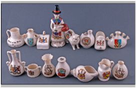 Collection of 14 Pieces of Crested Ware to include Goss, Arcadian China, etc together with small