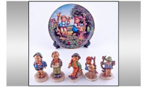 Hummel Collection Of Seven Figures. 1, Merry Wanderer, height 4 inches. 2, Home From Market,