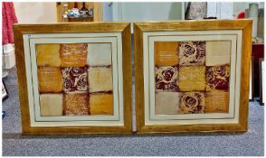 Modern Fine Pair Of Large & Decorative Art Prints Titled 'Rose Letters' The deluxe frames in blush