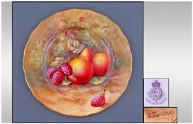 Royal Worcester Hand Painted Cabinet Plate. Fruits still life. Signed E. Townsend. Date 1929.