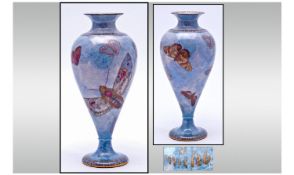 Carlton Ware W&R Armand Lustre Vase, Flies and butterflies pattern. Pattern number 2134. Circa
