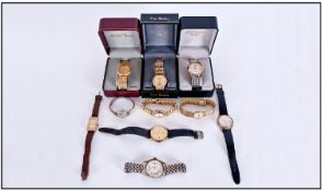 Collection Of 10 Miscellaneous Wristwatches, Mostly Gents Quartz. To Include a "Desta" day/date