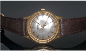Gents Gruen Precision Auto Wind Wristwatch, Silvered Dial With Gilt Batons And Hands, Stainless