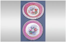 Two Victorian Staffordshire Bread Plates, with moulded texts "Give Us This Day Our Daily Bread"