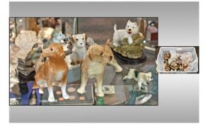 Large Quantity Of Ceramic Dog Figures. Various breeds and makes.