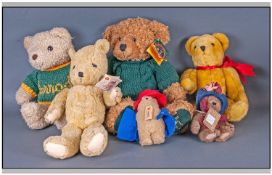 Six Various Teddies. Comprising Harrods Christmas Bear 1998, Harrods Bear With Wool Jumper, Boyds