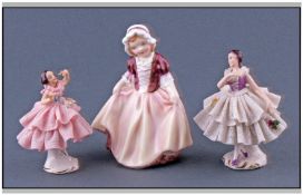 Royal Doulton Figure 'Dinky Do', HN2120, Red bodice, peach skirt, issued 1983-96, designed by Leslie