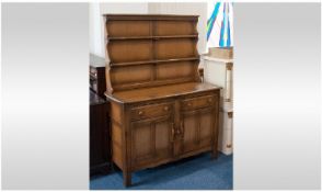 Ercol Welsh Dresser With Plate Rack, Two Drawer Cupboard Base, Height 64 Inches, 46 Inches Wide x